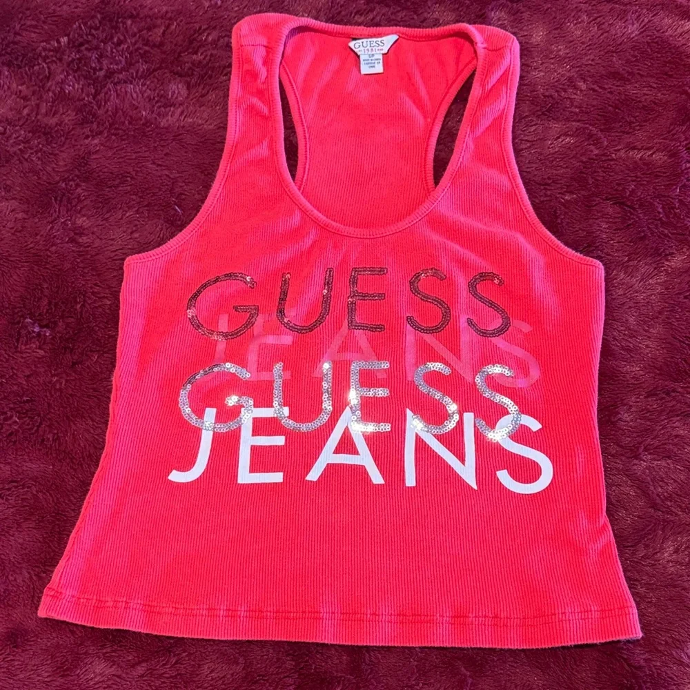 GUESS Red Crop Top with Logo - Picture 4 of 11